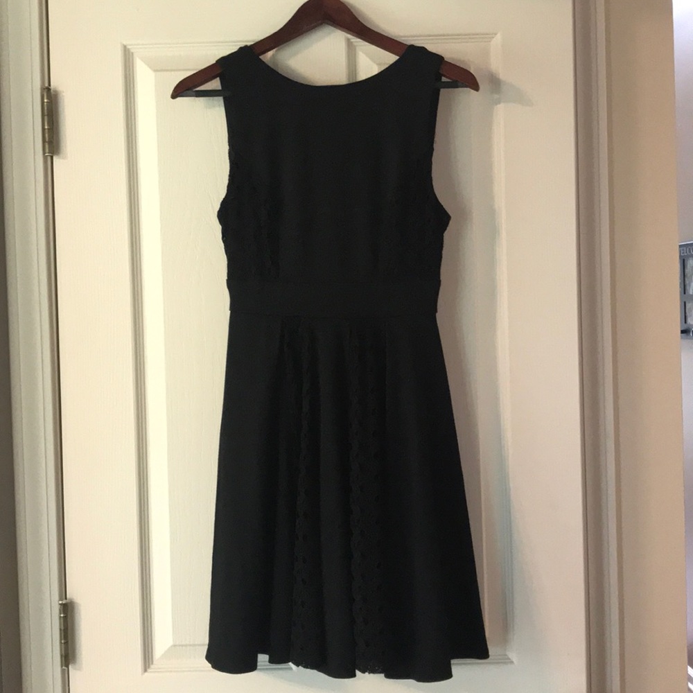 Altar’d State Black A-Line Dress w/Crochet Lace